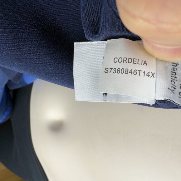 DIANE VON FURSTENBERG Cordelia 100% Silk Abstract Blue Print Short Sleeve sz - Picture 7 of 9